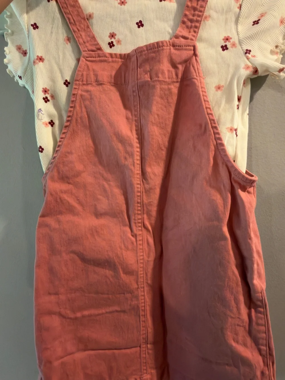 Coral Pink Cotton Pinafore Dress